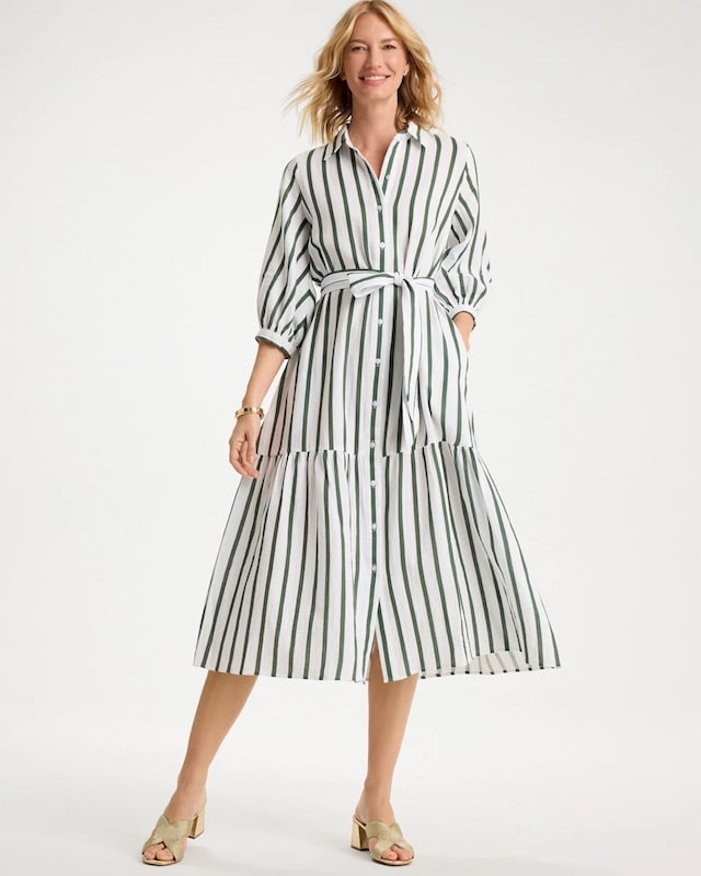 Striped Cotton-Gauze Shirtdress - image 1